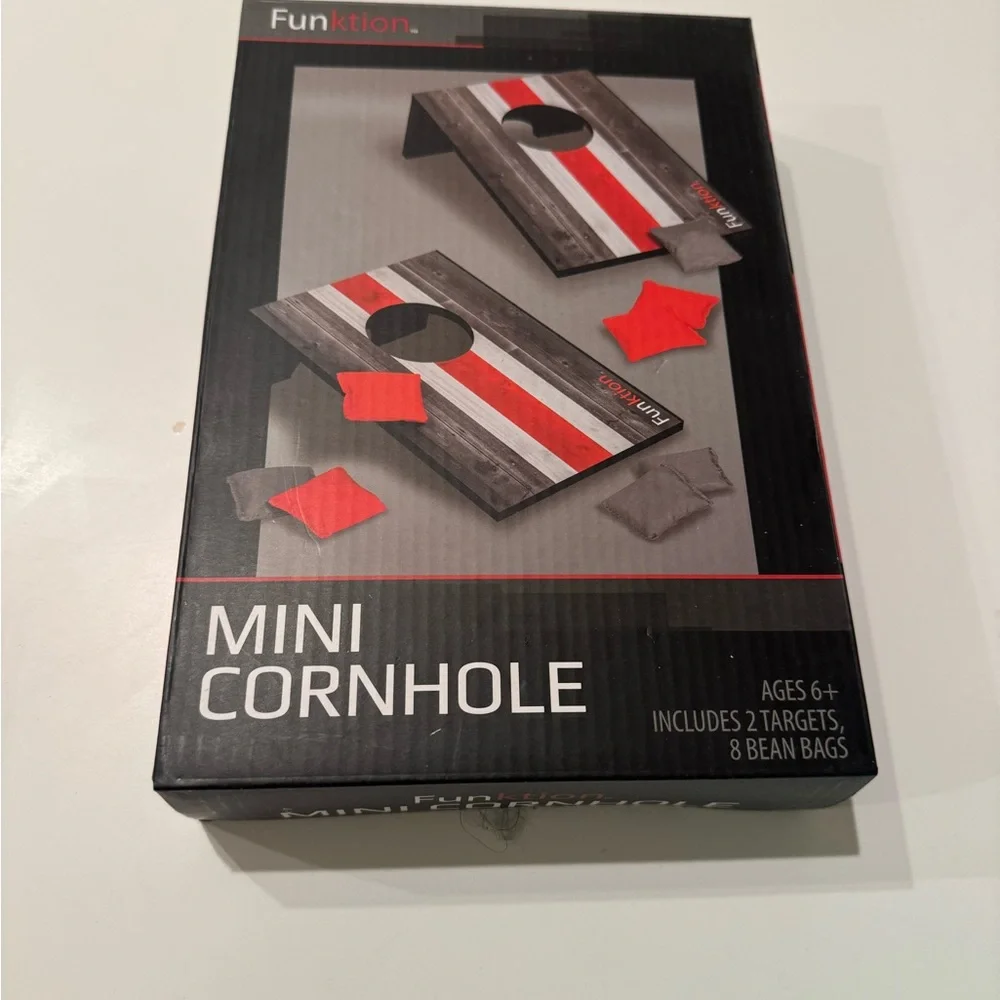 Mini Cornhole Game Set - Red and Gray